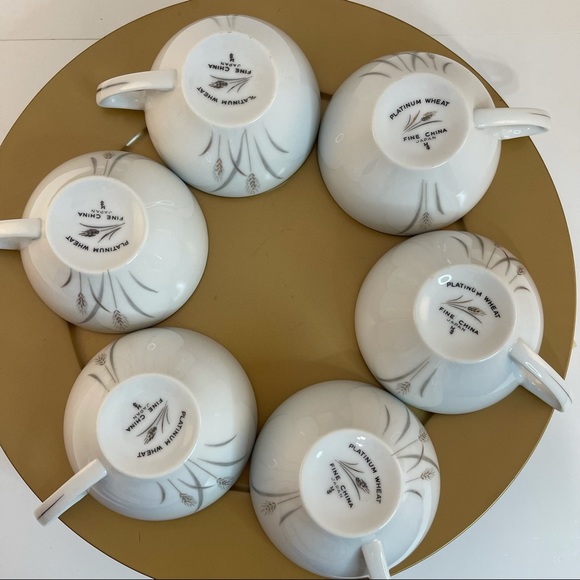 Platinum Wheat Fine China Tea Cup Japan Vintage - Picture 8 of 10